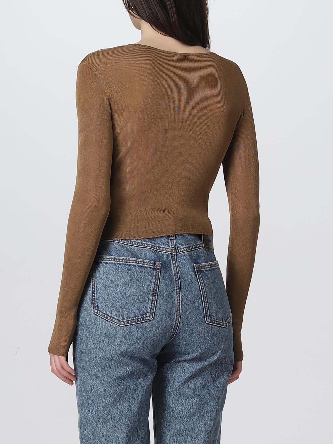SAINT LAURENT MAGLIA: Top Saint Laurent in viscosa, Beige - Img 3