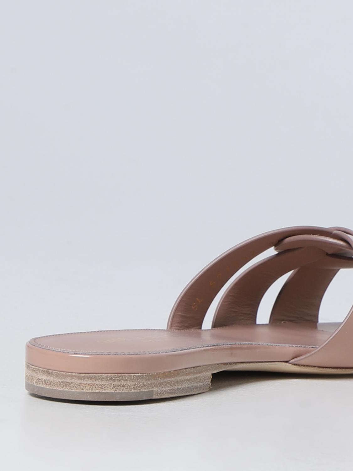 SAINT LAURENT HEELED SANDAL: Saint Laurent Tribute patent leather sandals, Nude - Img 3