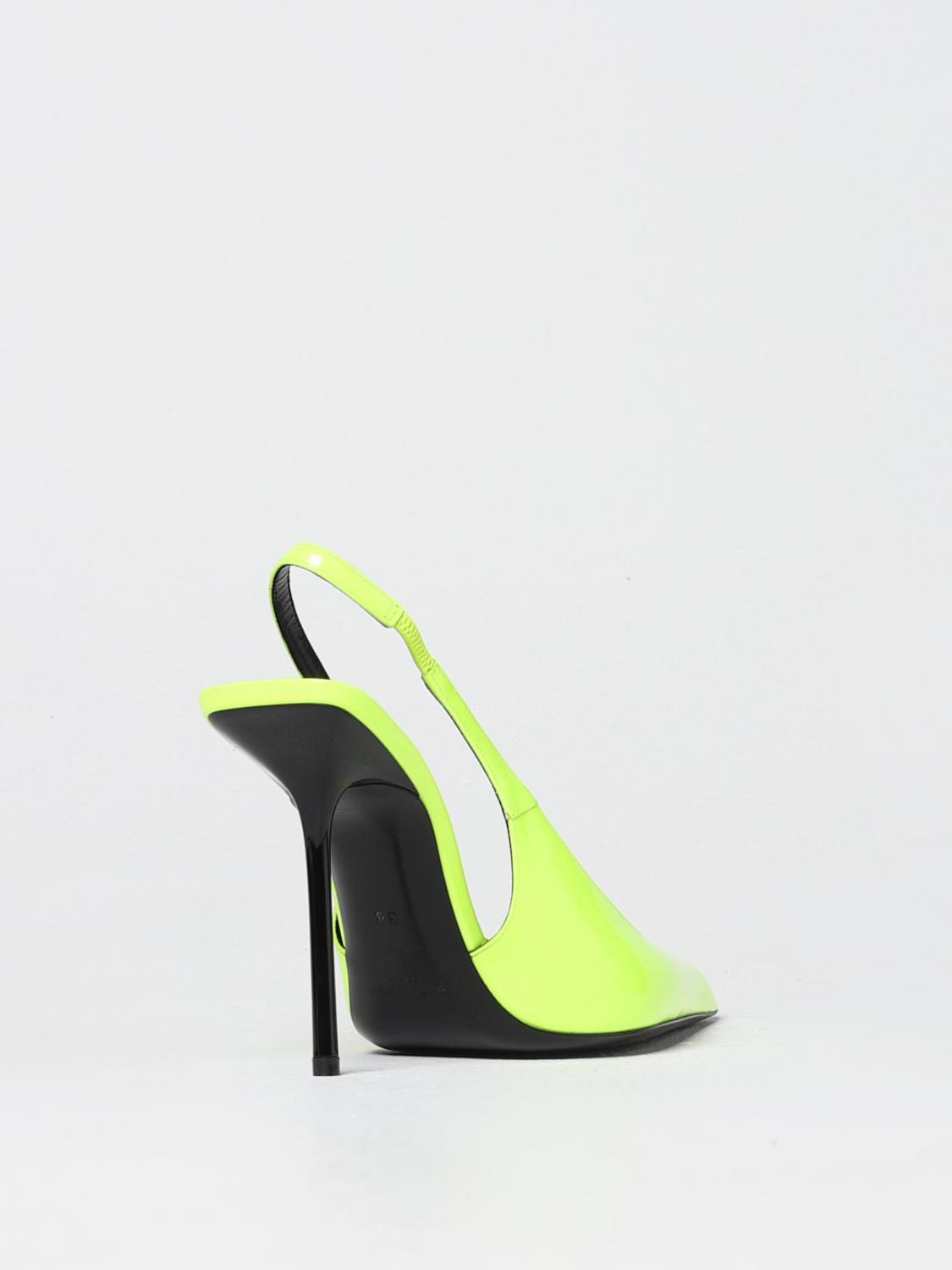 SAINT LAURENT SCARPE CON TACCO: Slingback Retro Kiss Saint Laurent in vernice, Giallo - Img 3