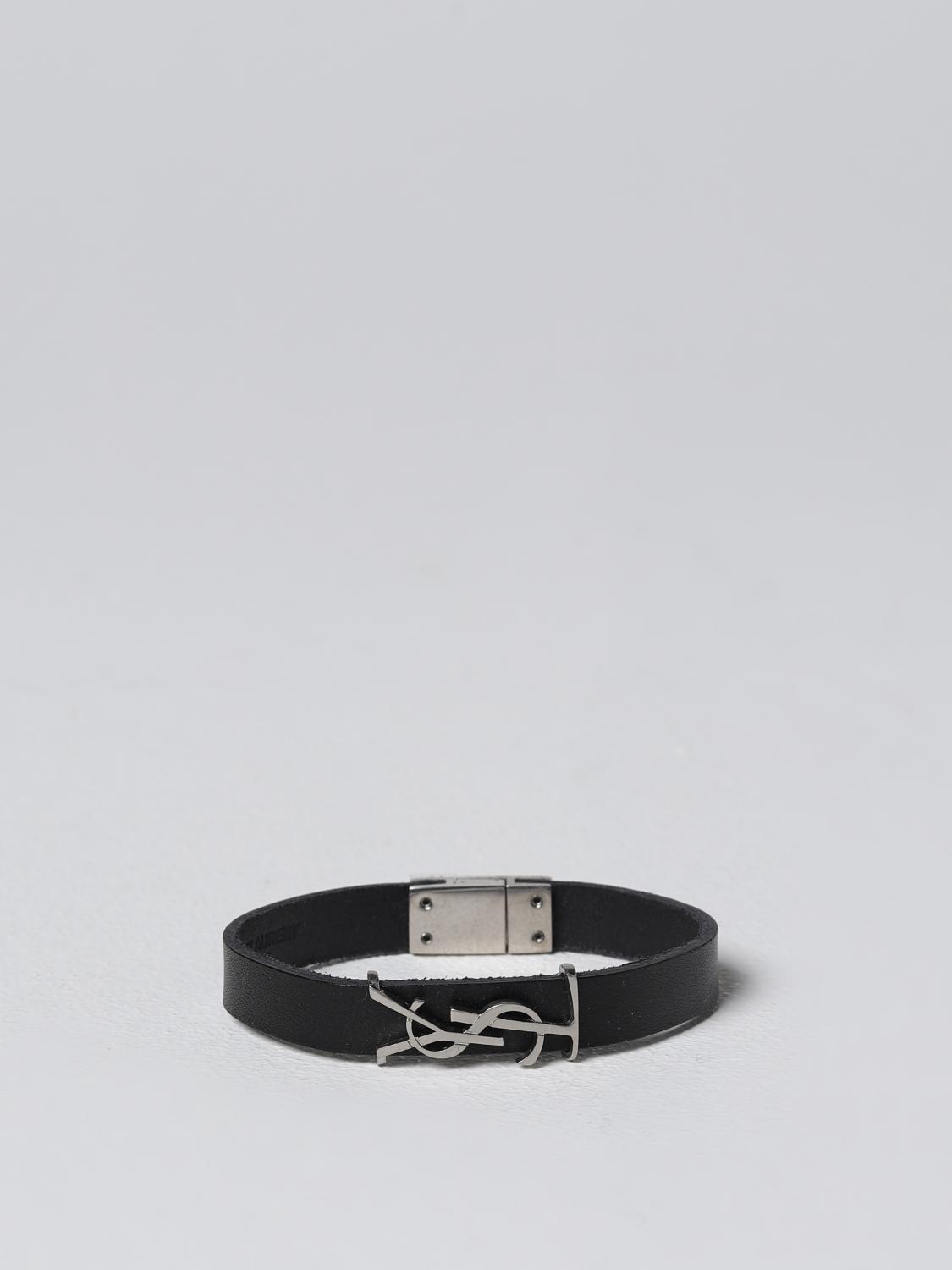 SAINT LAURENT GIOIELLO: Bracciale Opyum Saint Laurent in pelle, Nero - Img 1