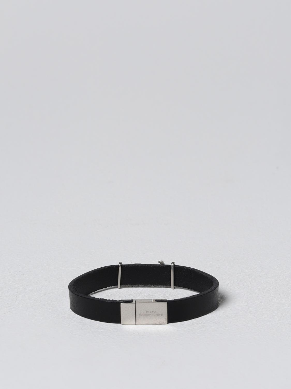 SAINT LAURENT GIOIELLO: Bracciale Opyum Saint Laurent in pelle, Nero - Img 2