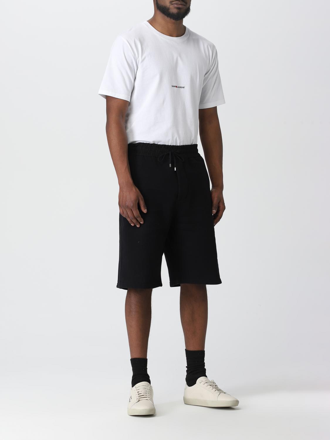 SAINT LAURENT SHORTS: Saint Laurent cotton shorts, Black - Img 2