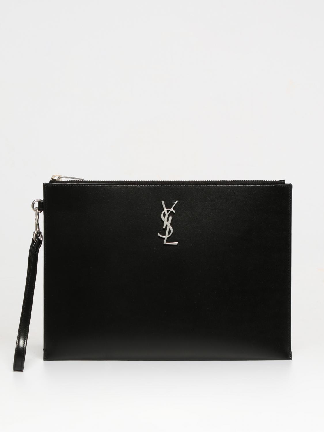 Saint Laurent leather pouch - Black | 6676860SX0E | GIGLIO.COM