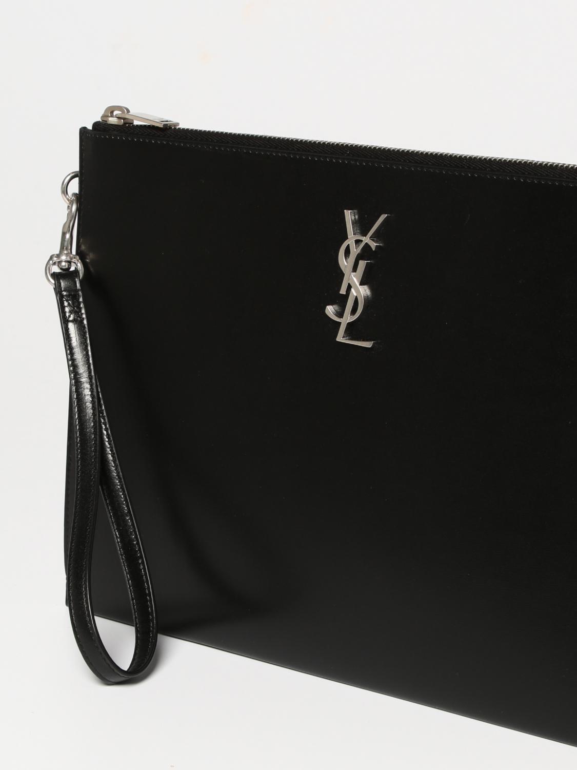 Saint Laurent leather pouch - Black | 6676860SX0E | GIGLIO.COM