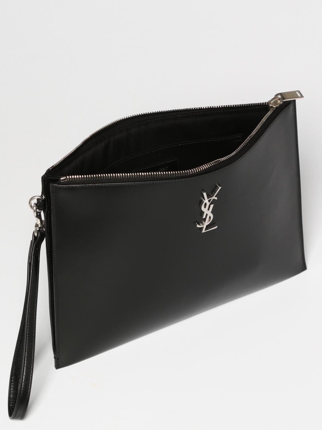 Saint Laurent leather pouch - Black | 6676860SX0E | GIGLIO.COM