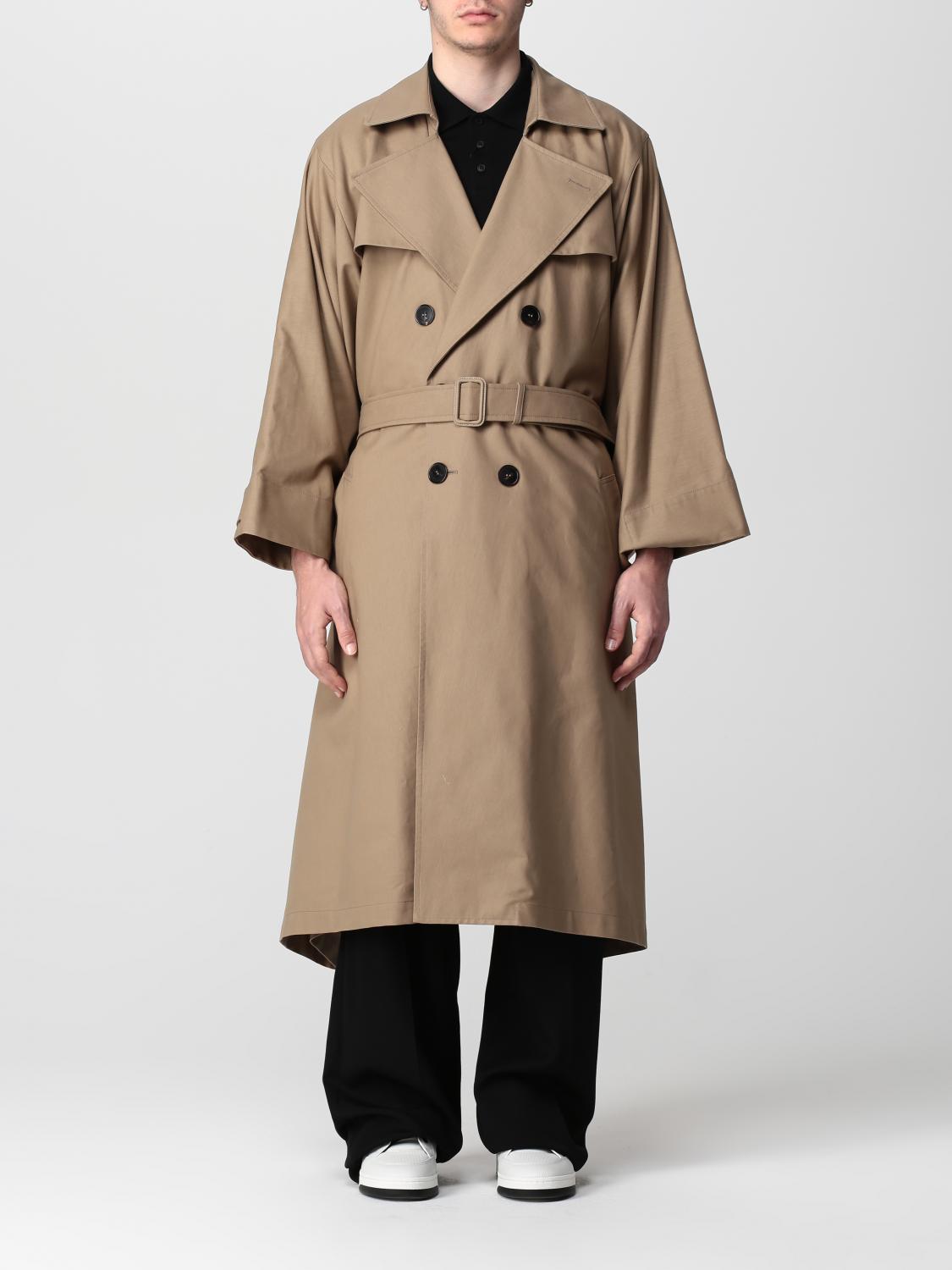 Saint Laurent Cotton Coat Beige Cotton trench coat with belt