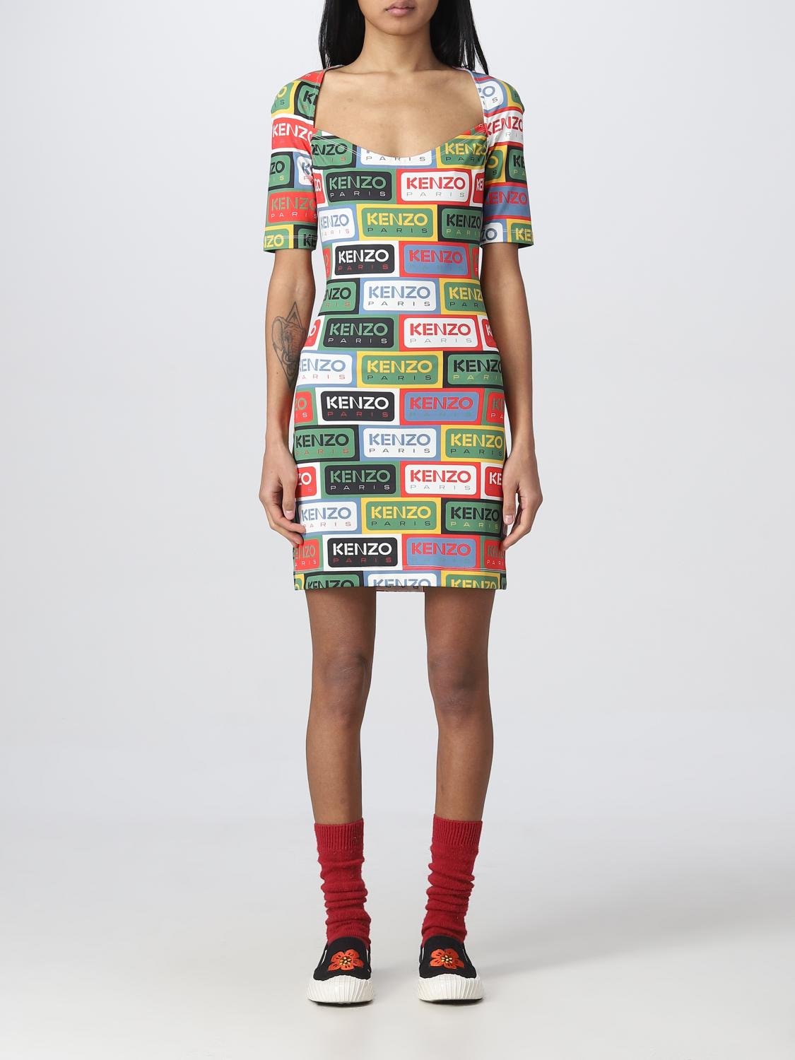 kenzo skater dress Kenzo x H&M Frill Wide Patterned Folk Dress Blue Green Size S