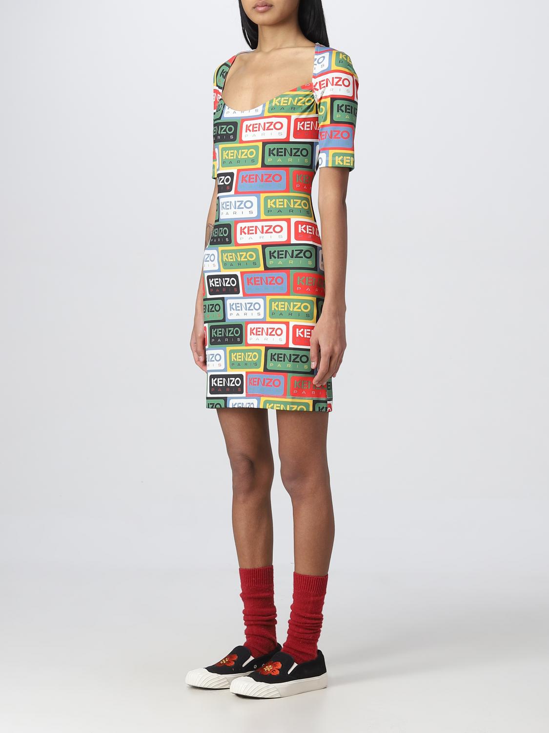 kenzo world green dress KENZO WORLD