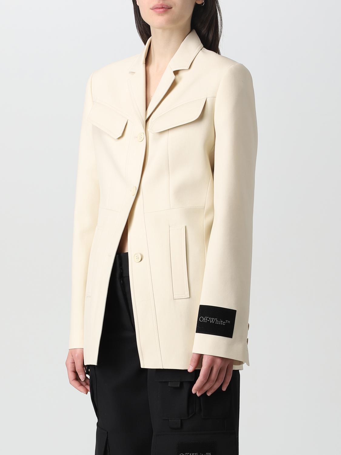 OFF-WHITE AMERICANA: Chaqueta mujer Off-white, Arena - Img 4