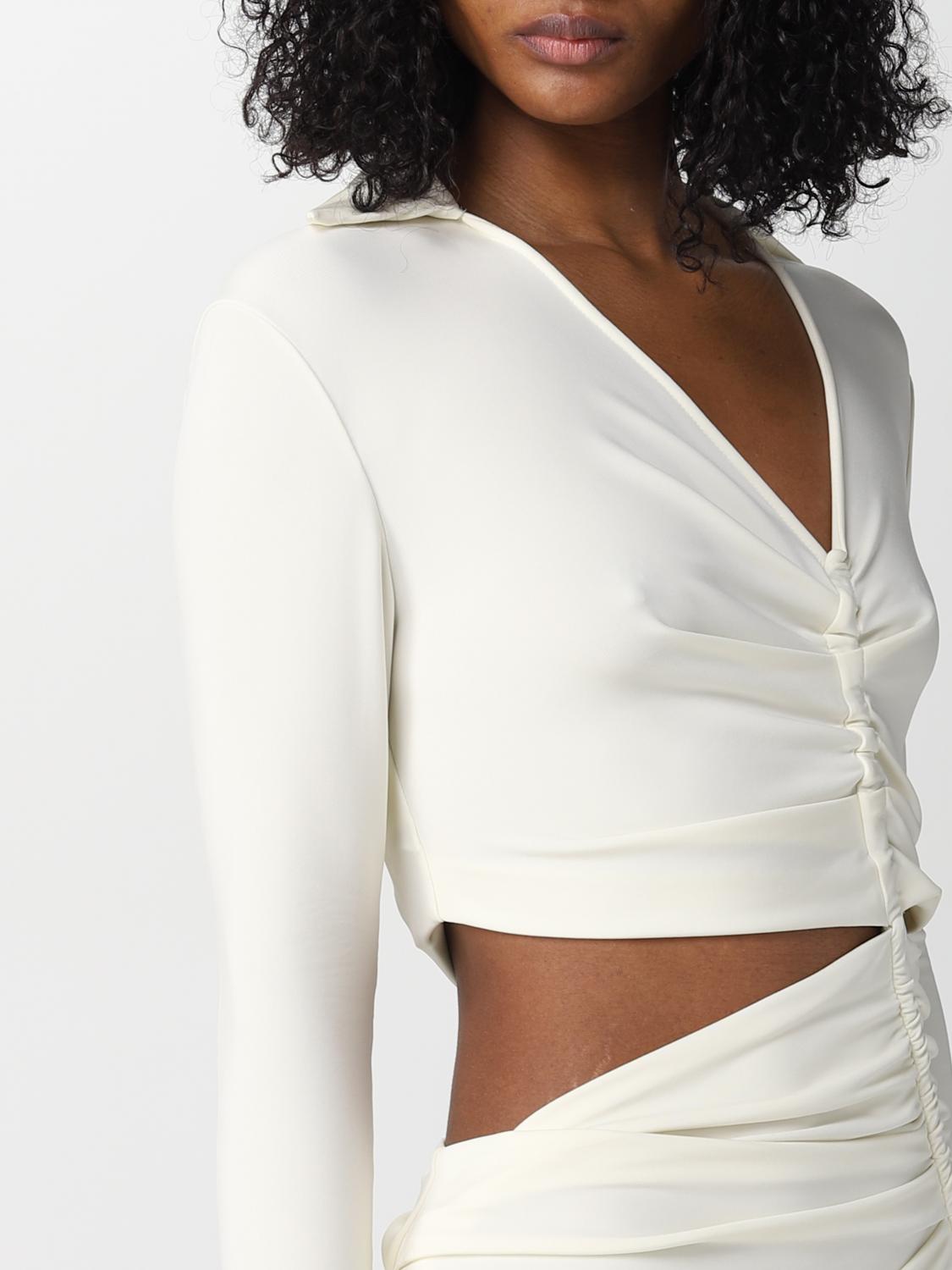 OFF-WHITE: dress in stretch viscose - White | Off-White