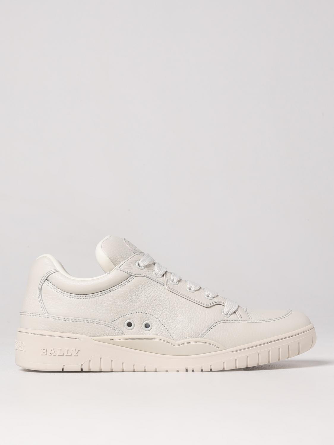 BALLY SNEAKERS: Sneakers Dusty Bally in pelle a grana, Bianco - Img 1