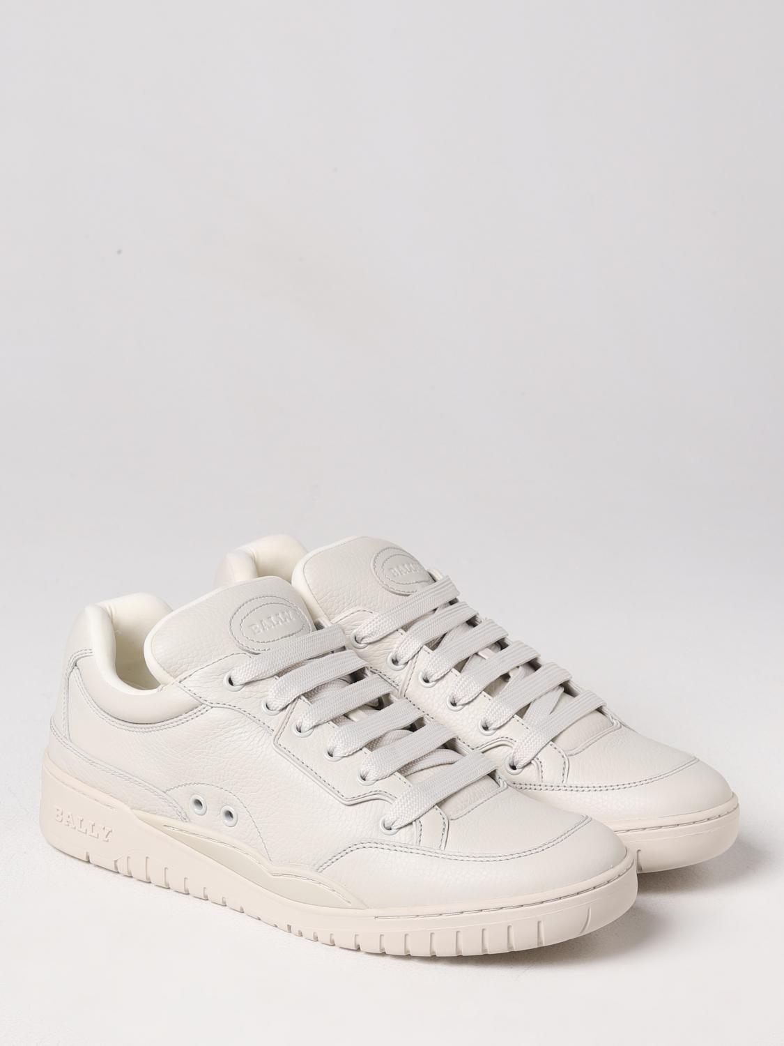 BALLY SNEAKERS: Sneakers Dusty Bally in pelle a grana, Bianco - Img 2