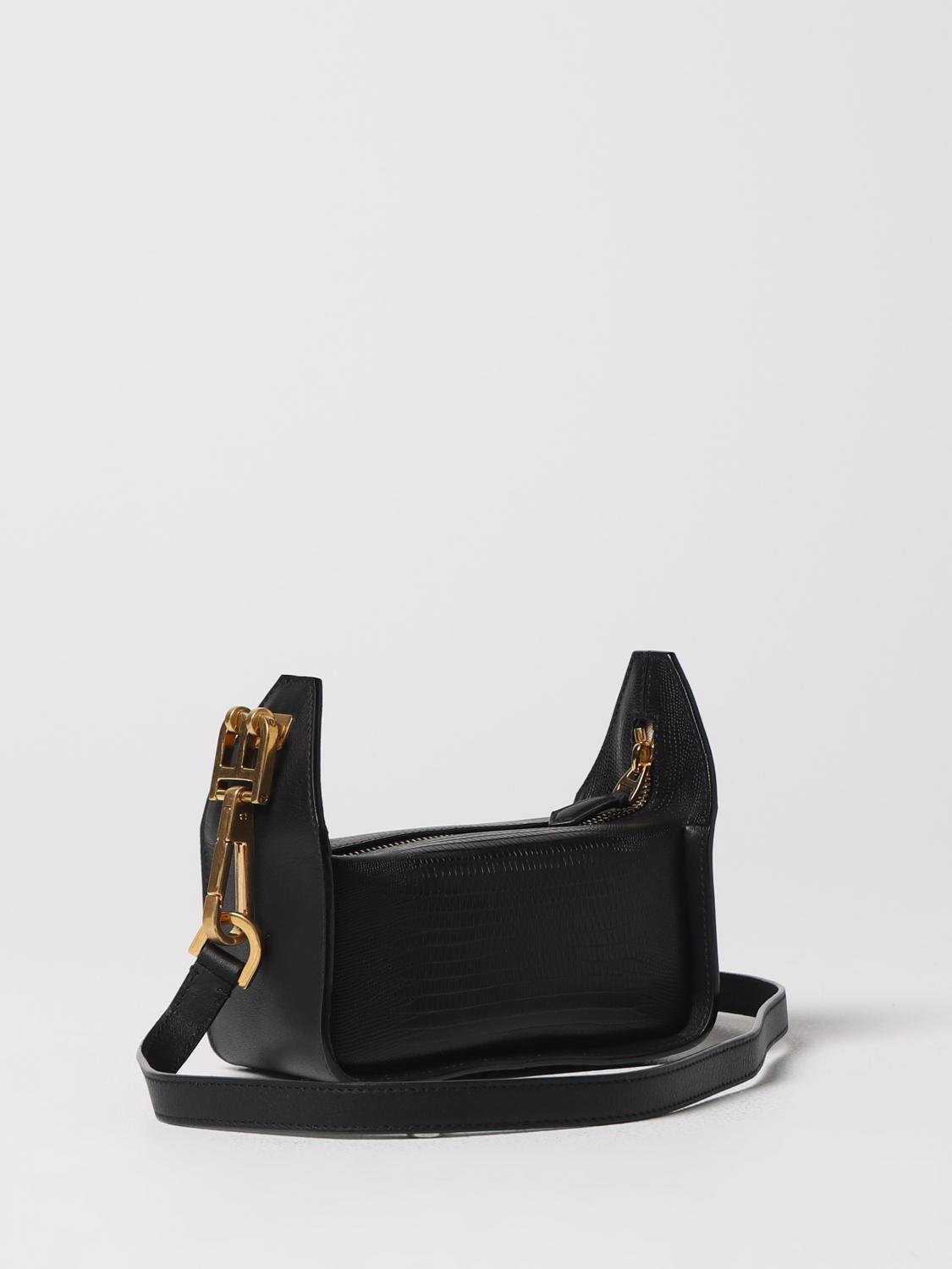 BALLY BORSA MINI: Borsa Hook Bally in pelle goffrata, Nero - Img 2