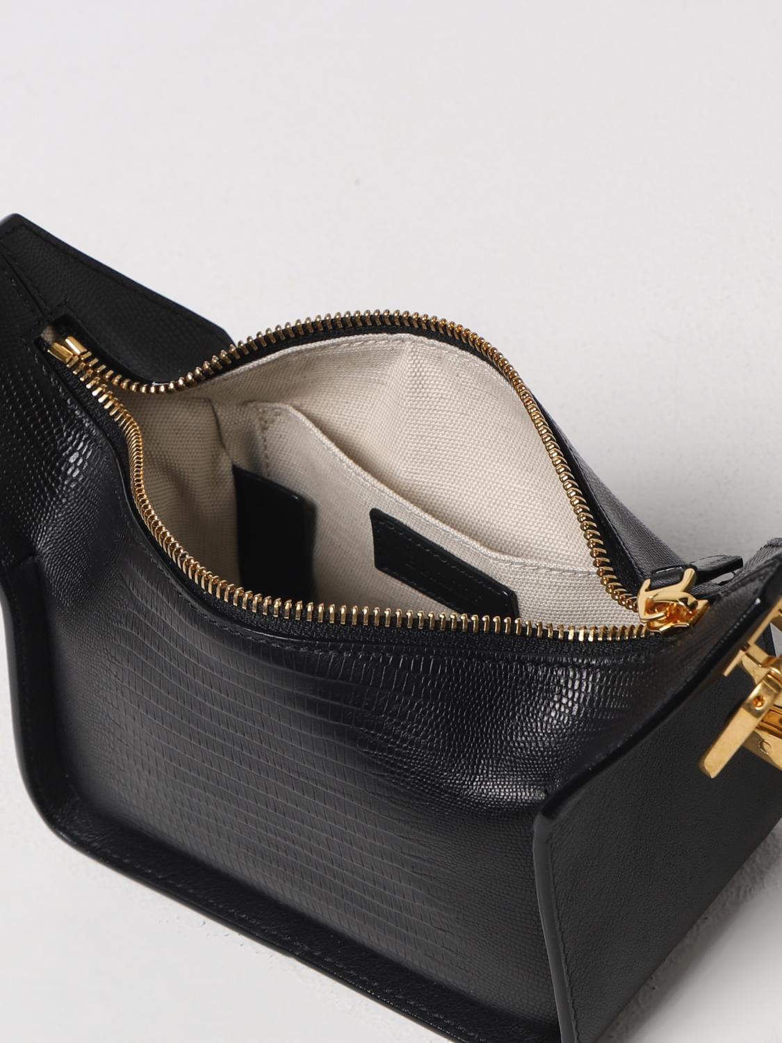 BALLY BORSA MINI: Borsa Hook Bally in pelle goffrata, Nero - Img 4