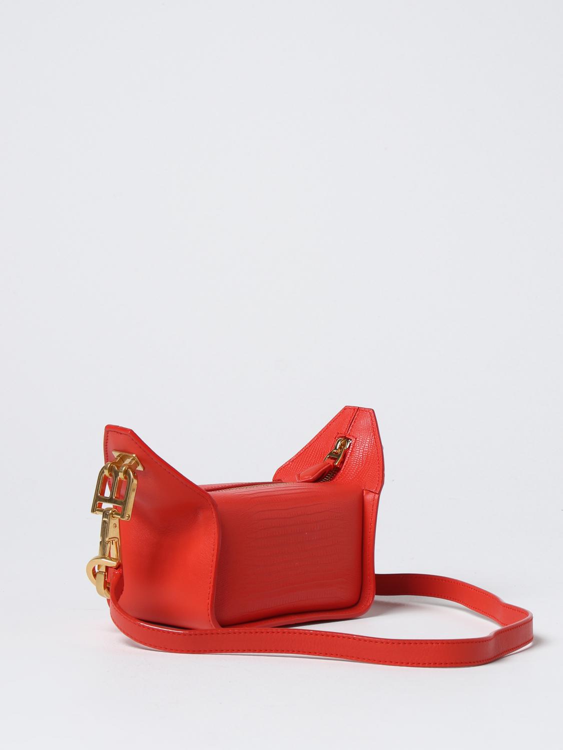 BALLY BORSA MINI: Borsa Hook Bally in pelle goffrata, Corallo - Img 2