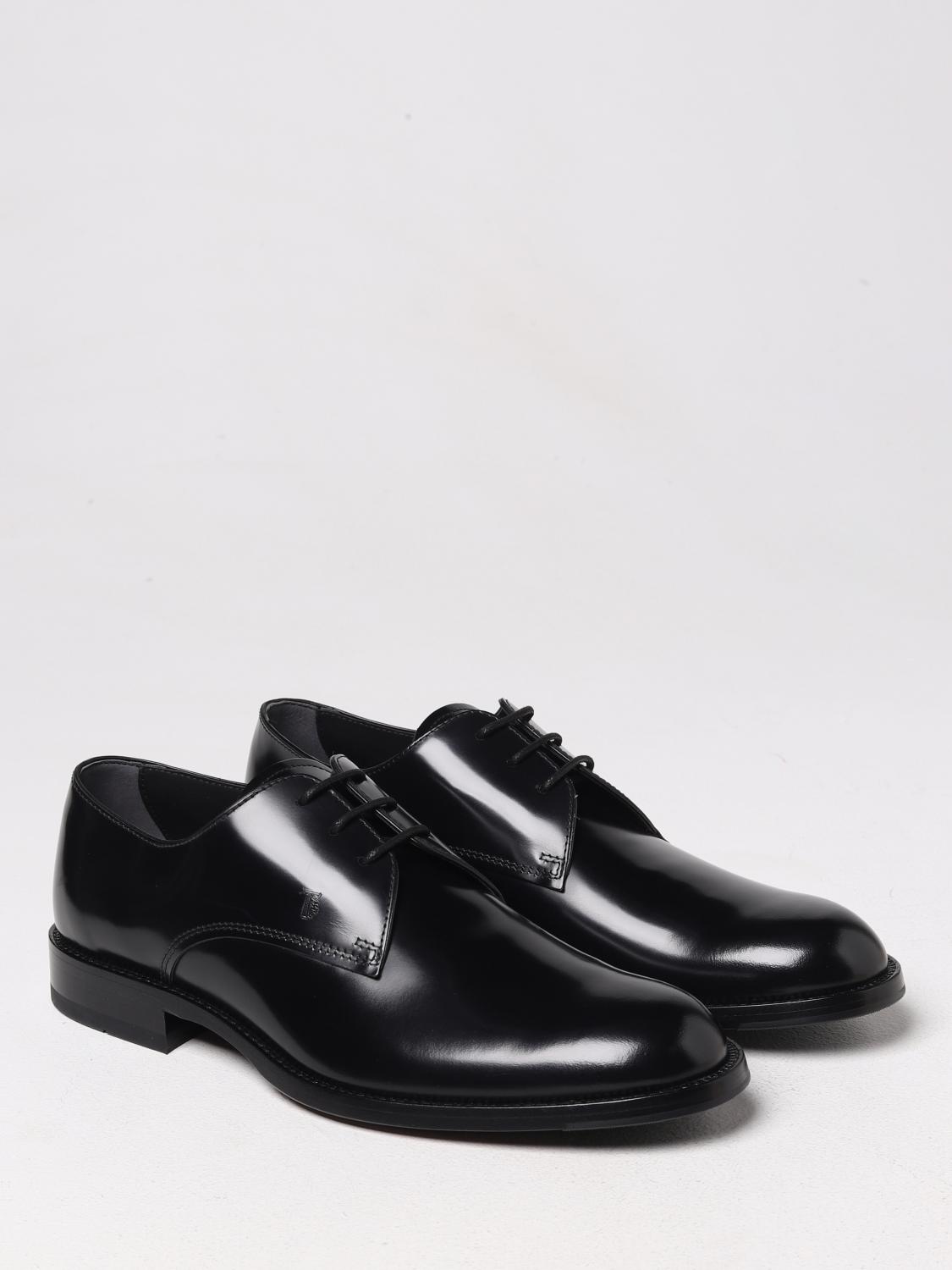 TOD'S SCARPE STRINGATE: Derby Tod's in pelle spazzolata, Nero - Img 2