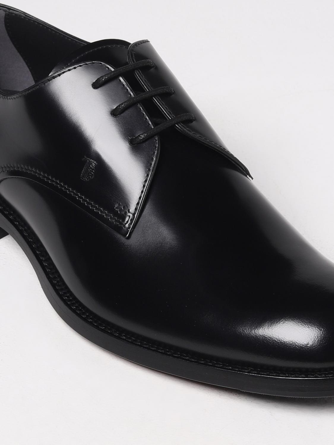 TOD'S SCARPE STRINGATE: Derby Tod's in pelle spazzolata, Nero - Img 4