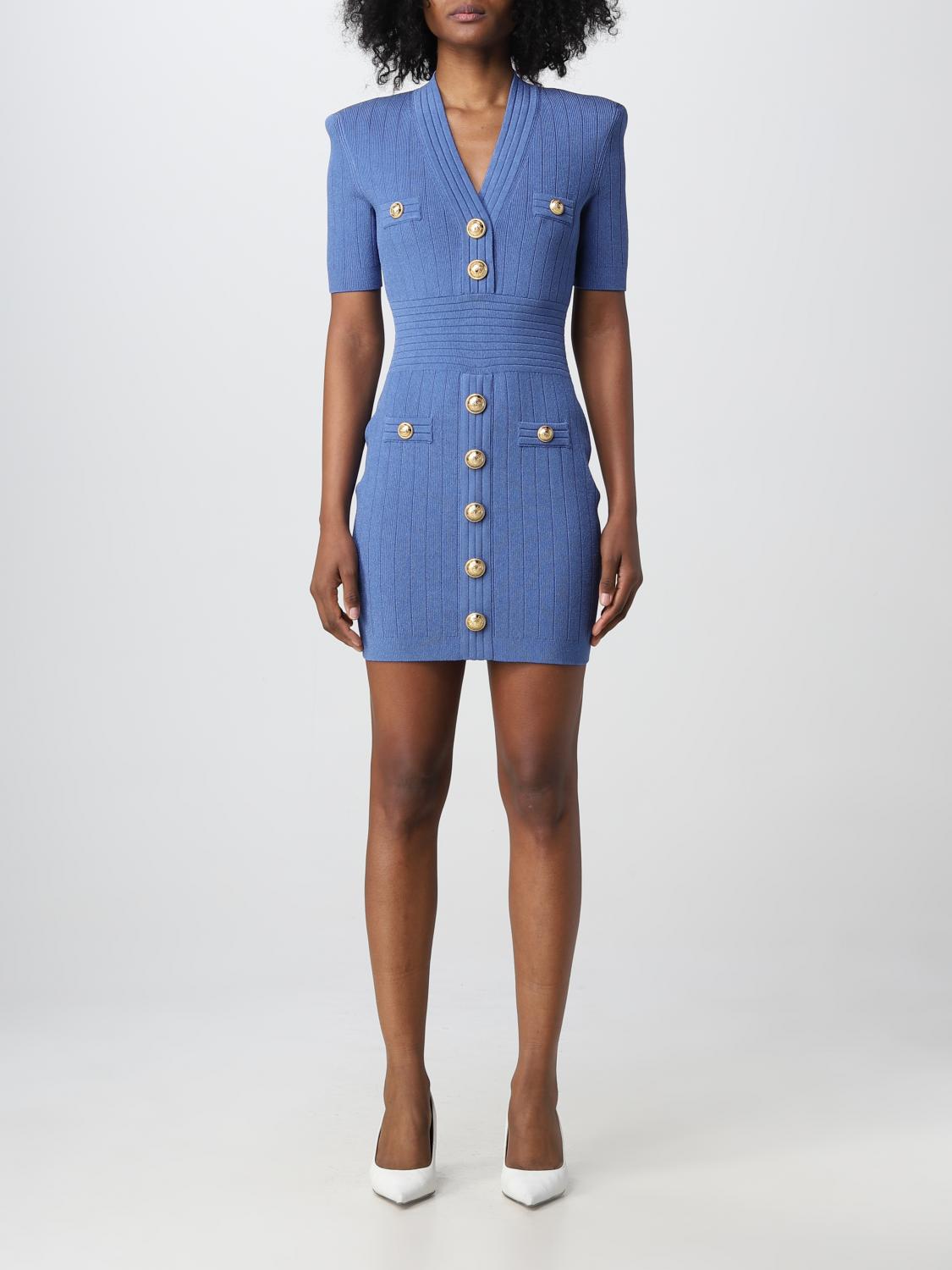 BALMAIN VESTIDO: Vestido mujer Balmain, Azul Claro - Img 1
