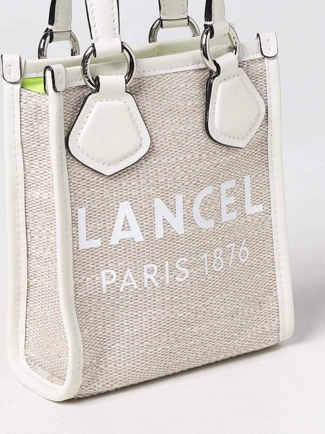 LANCEL BORSA MINI: Borsa Lancel in canvas e pelle, Naturale - Img 3