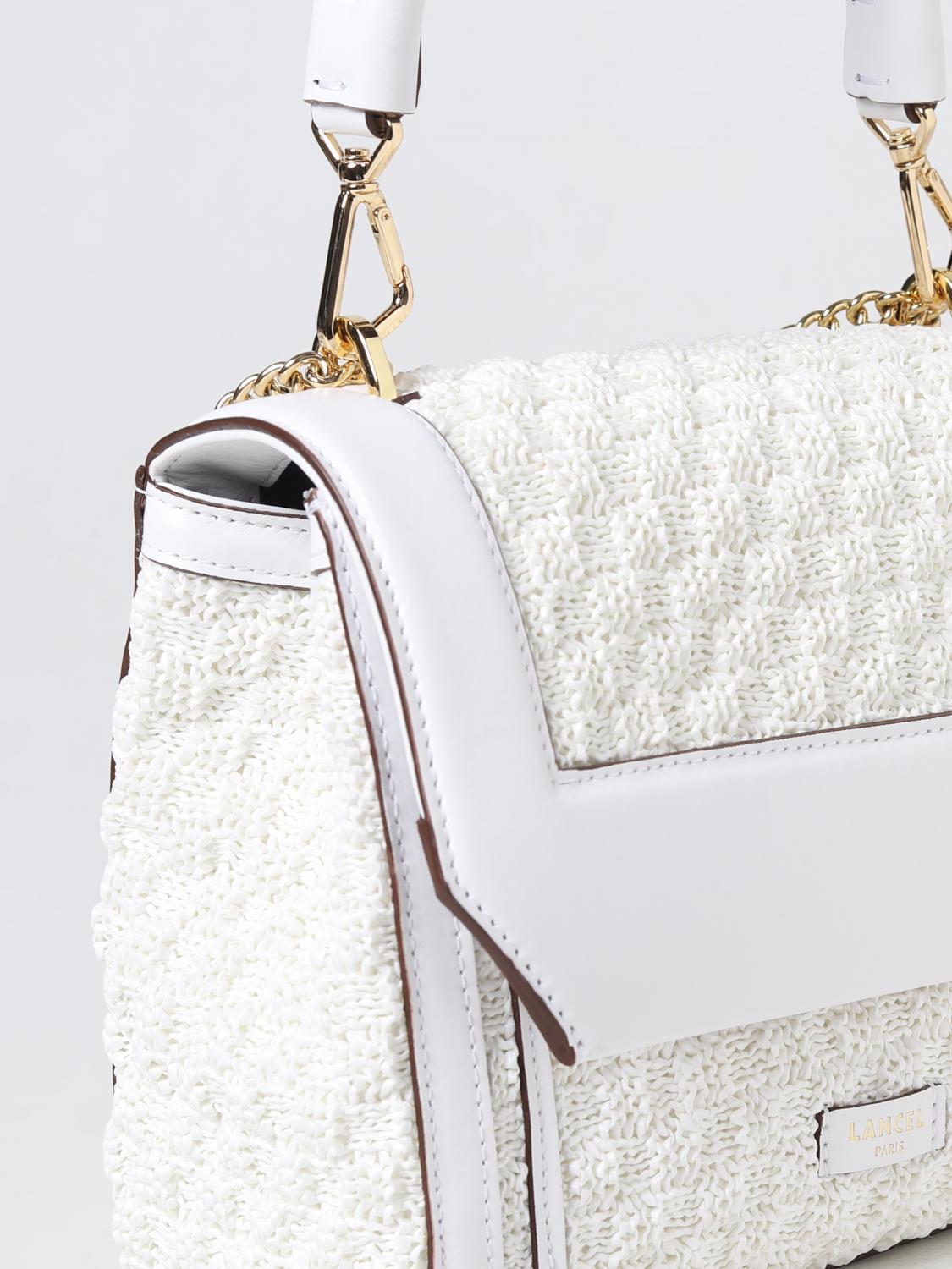 LANCEL BORSA A MANO: Borsa Ninon Lancel in carta tessile e pelle, Bianco - Img 3
