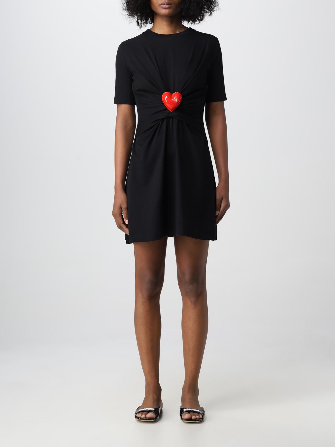 ワンピース MOSCHINO COUTURE Woman Dress Black 04175534 1555 Moschino Ladies Fantasy Print Black Egg Print Dress, Brand