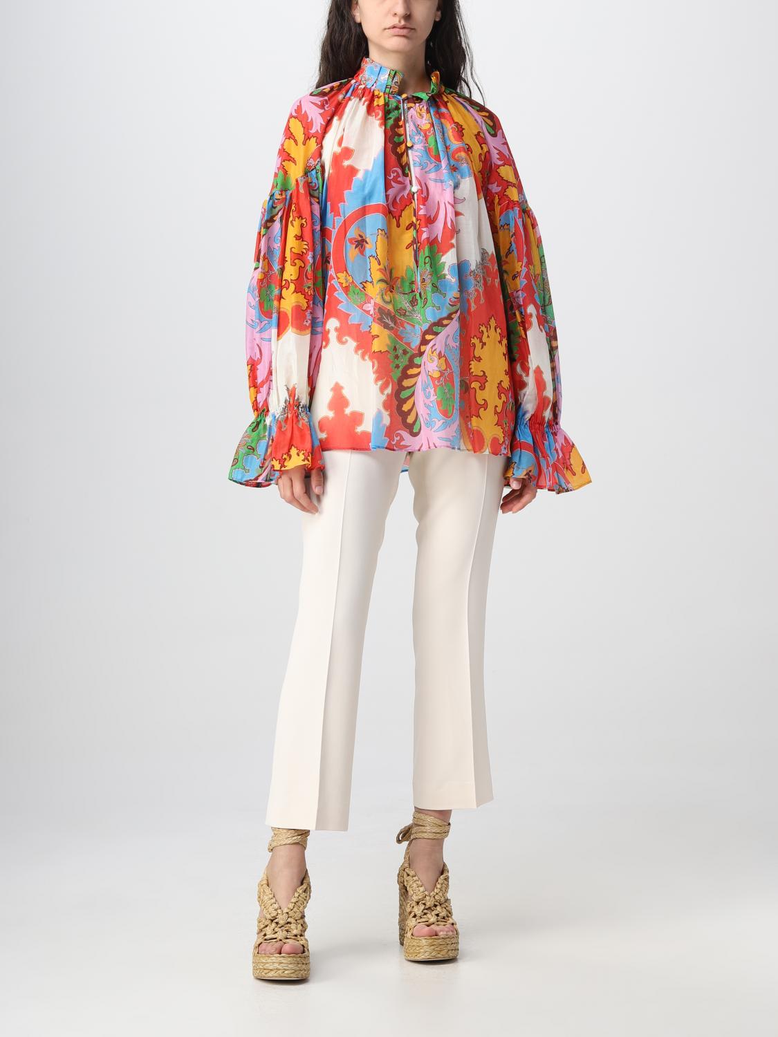 ETRO: blouse in silk blend with archive Paisley print - Red