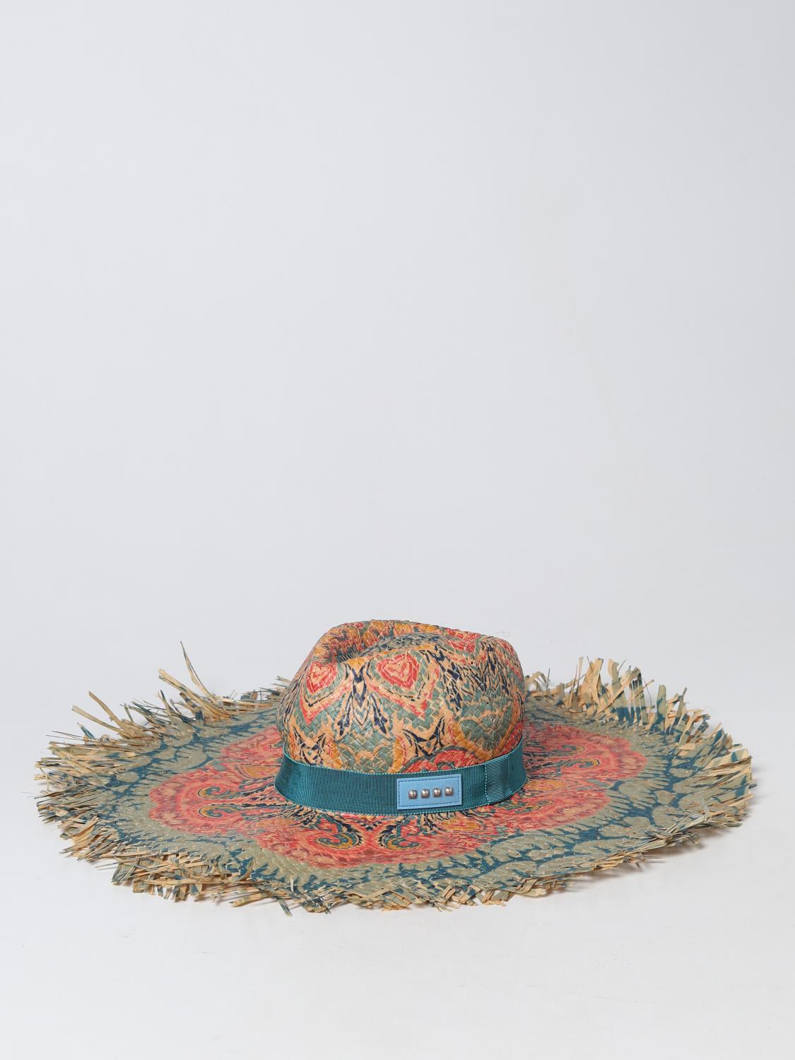 ETRO HAT: Raffia Etro hat with all over pattern, Multicolor - Img 1