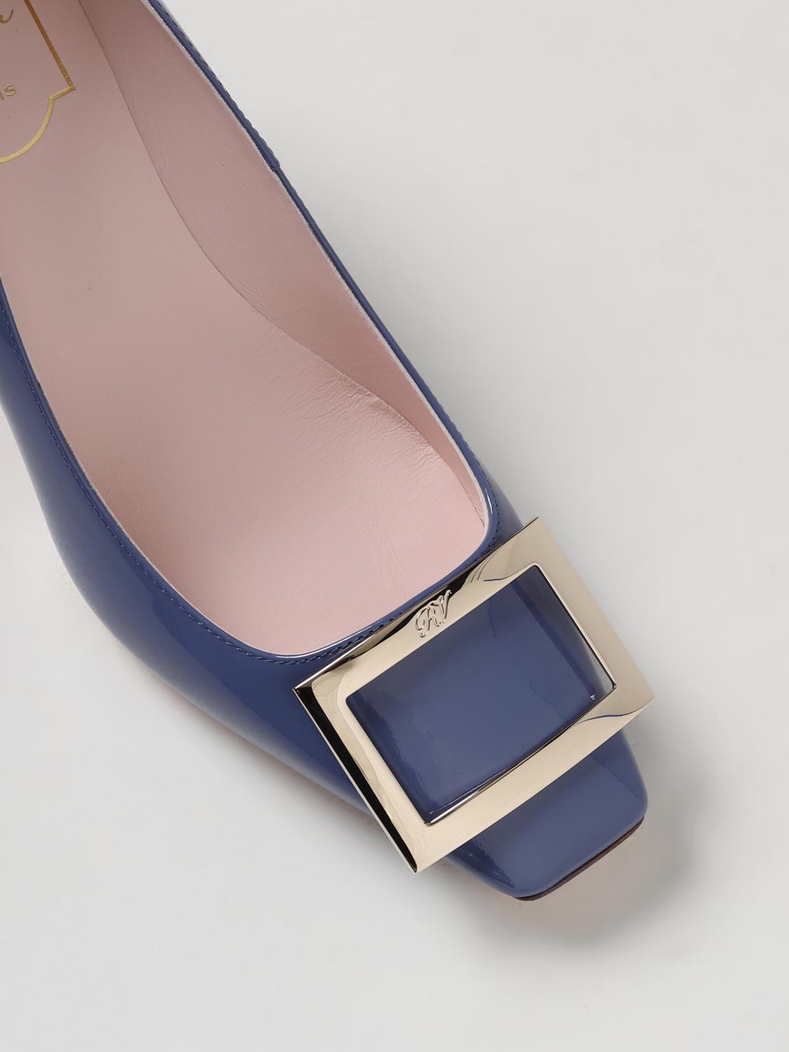 ROGER VIVIER DÉCOLLETÉ: Décolleté Trompette Roger Vivier in vernice, Blue - Img 4