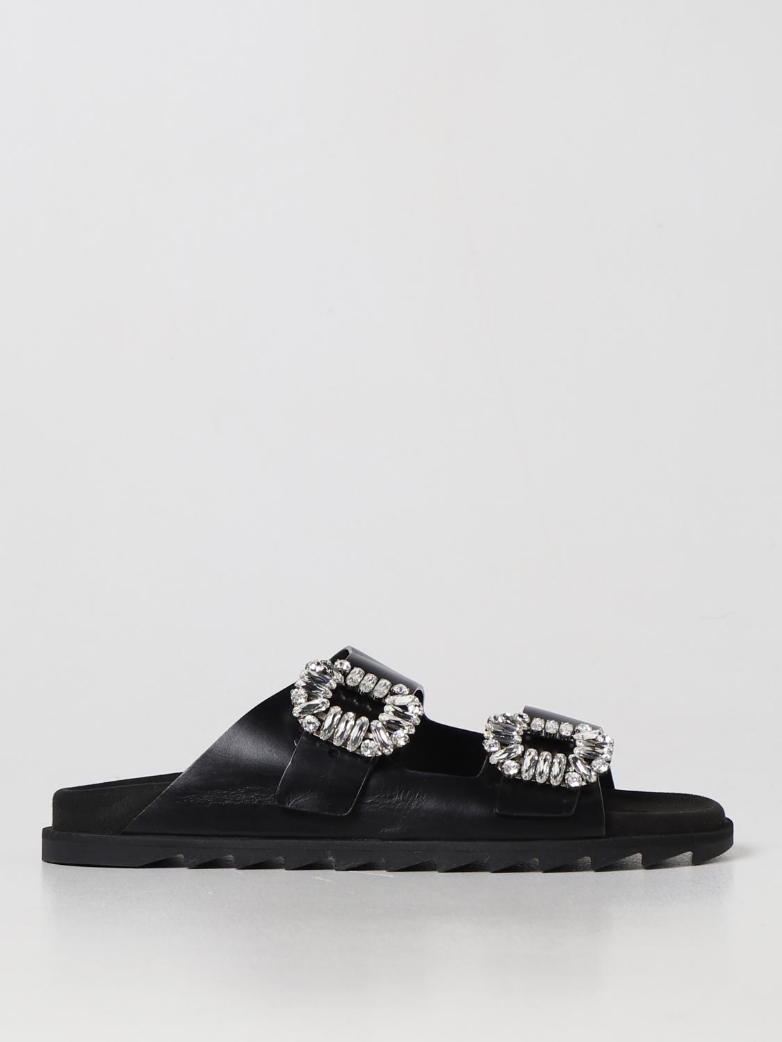 国内発送【ROGER VIVIER】フラットサンダル/RVW45818820BSS ROGER VIVIER：フラットサンダル レディース - ブラック