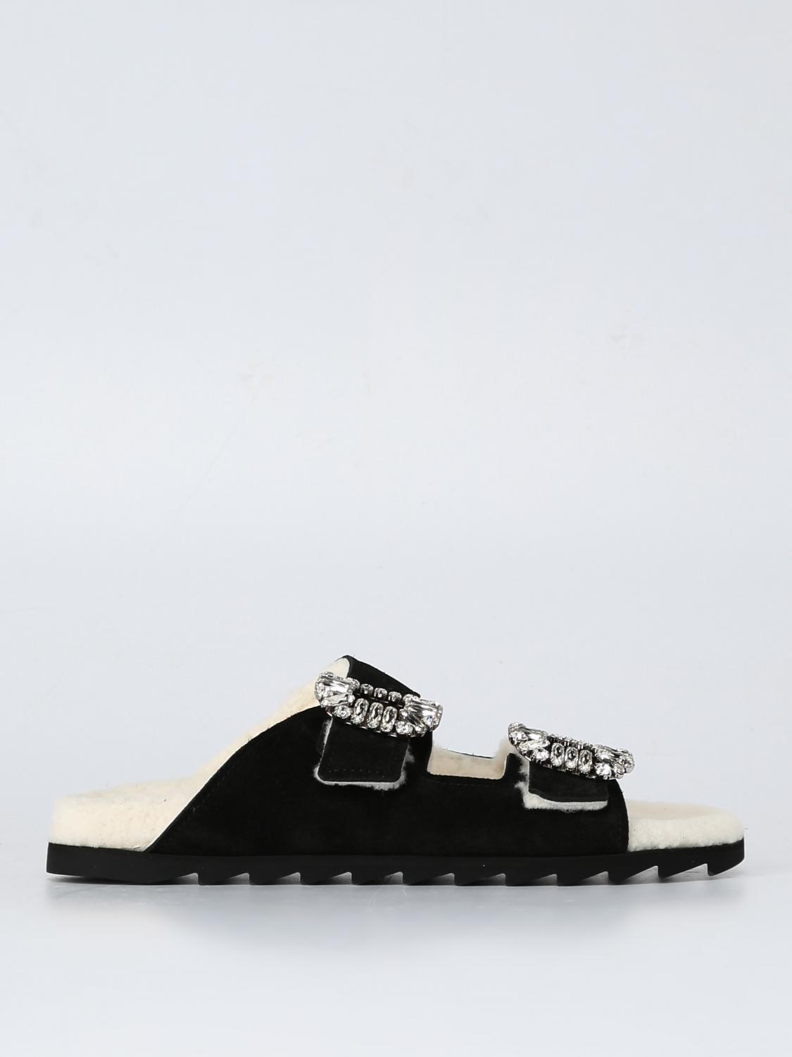 ROGER VIVIER: Shoes woman Black Roger Vivier flat sandal
