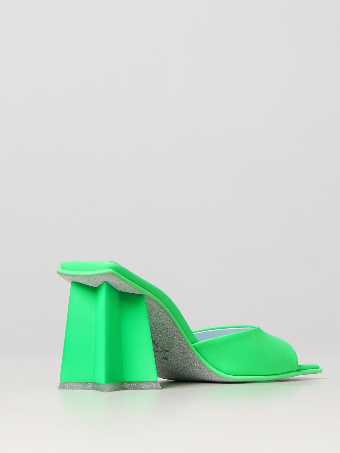 CHIARA FERRAGNI SANDALI CON TACCO: Mules Charme Chiara Ferragni in pelle sintetica , Verde - Img 3