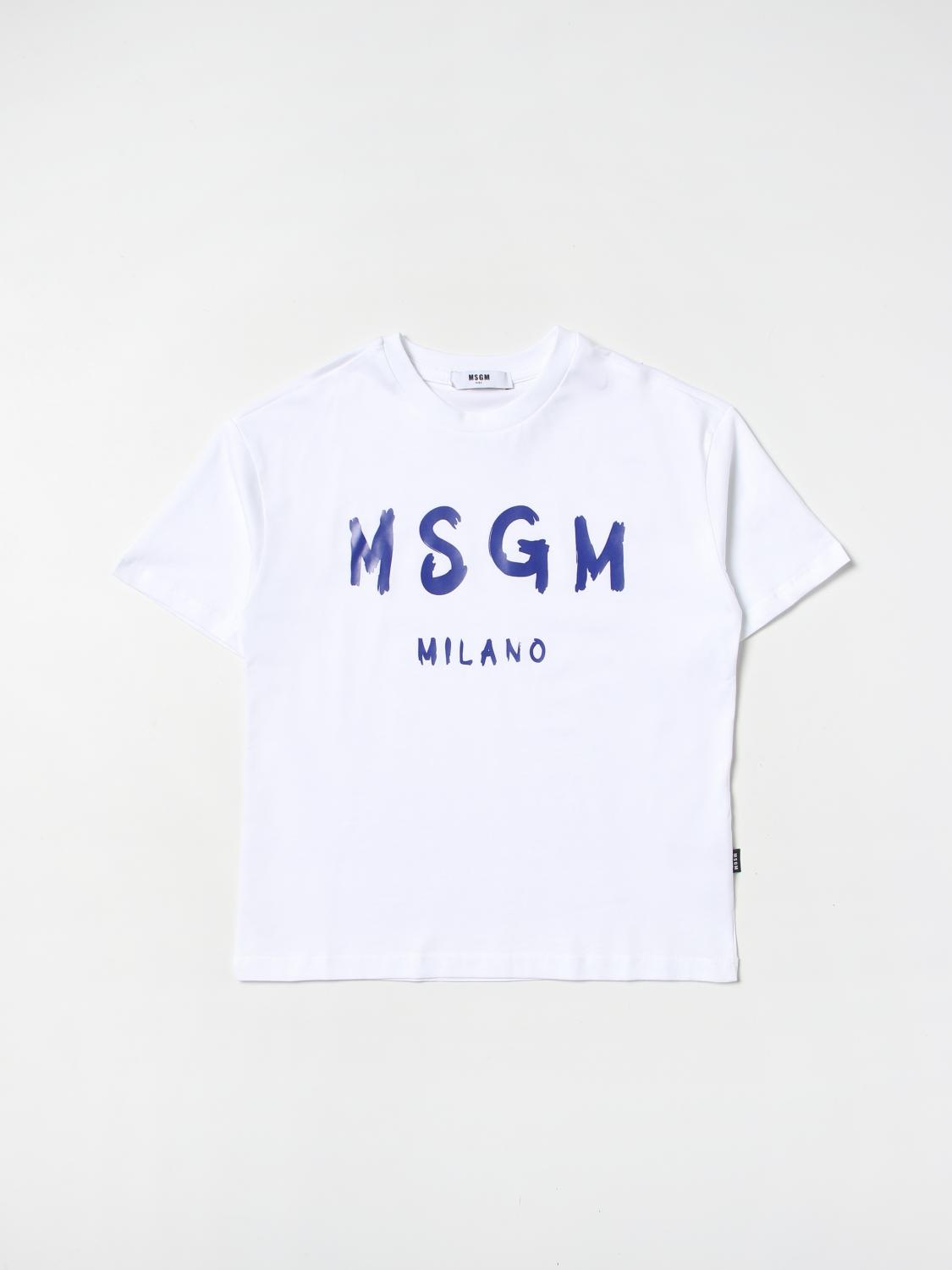 Msgm Kids Boys T Shirt In Beige