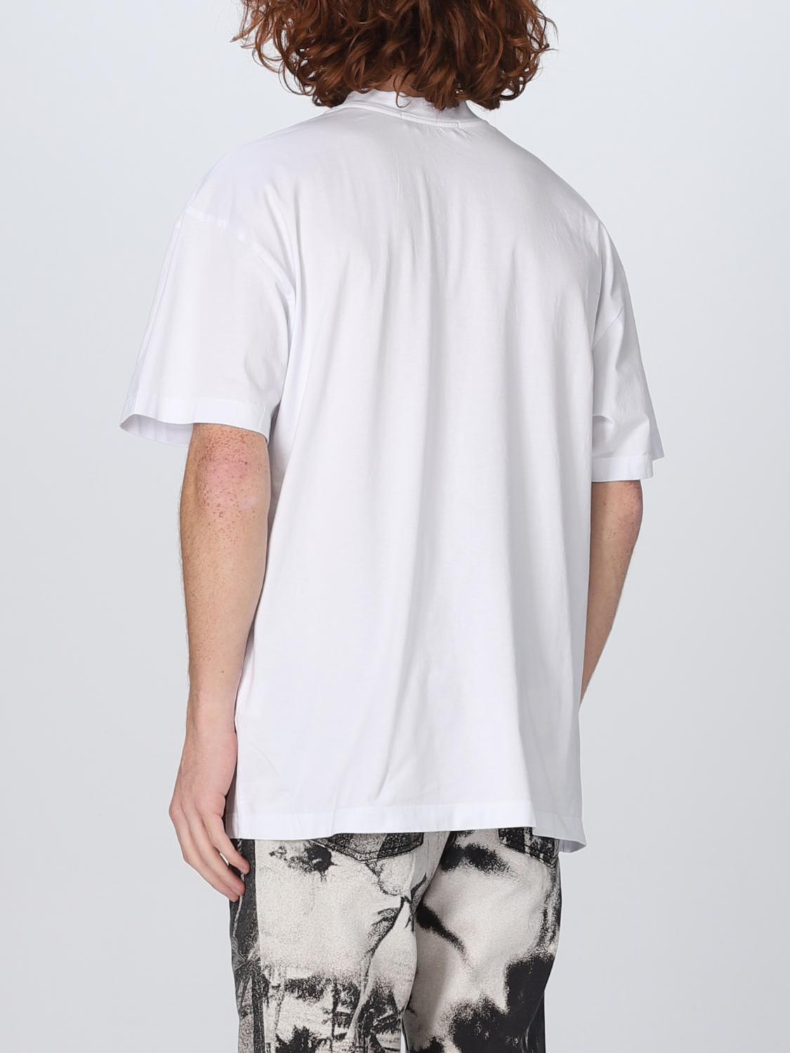 MSGM T-SHIRT: MSGM oversized T-shirt with logo print, White - Img 3