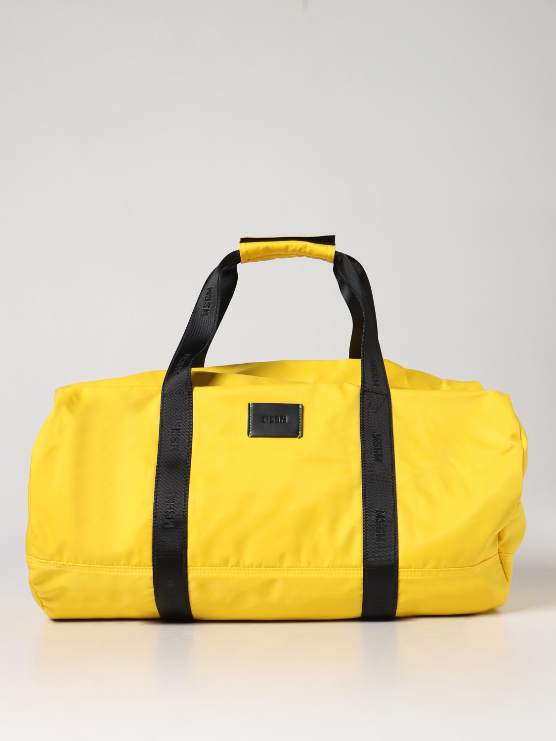 MSGM TRAVEL BAG: MSGM bag in nylon, Yellow - Img 1