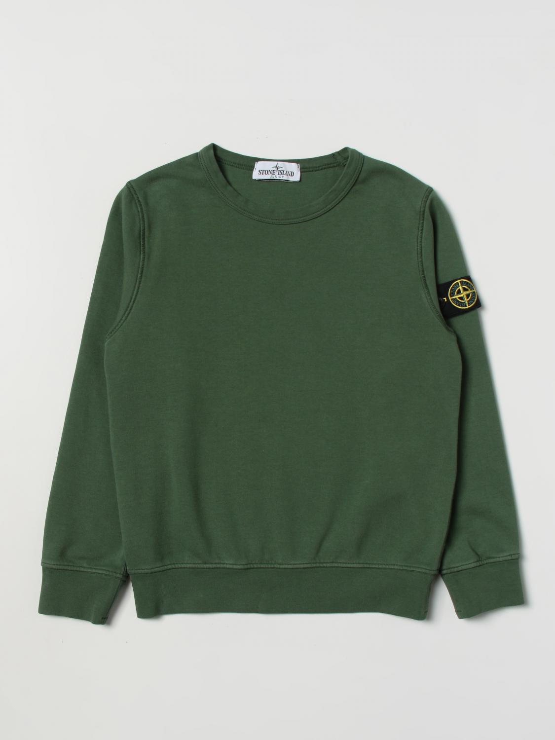 STONE ISLAND JUNIOR PULLOVER: Pullover kinder Stone Island, Olive - Img 1