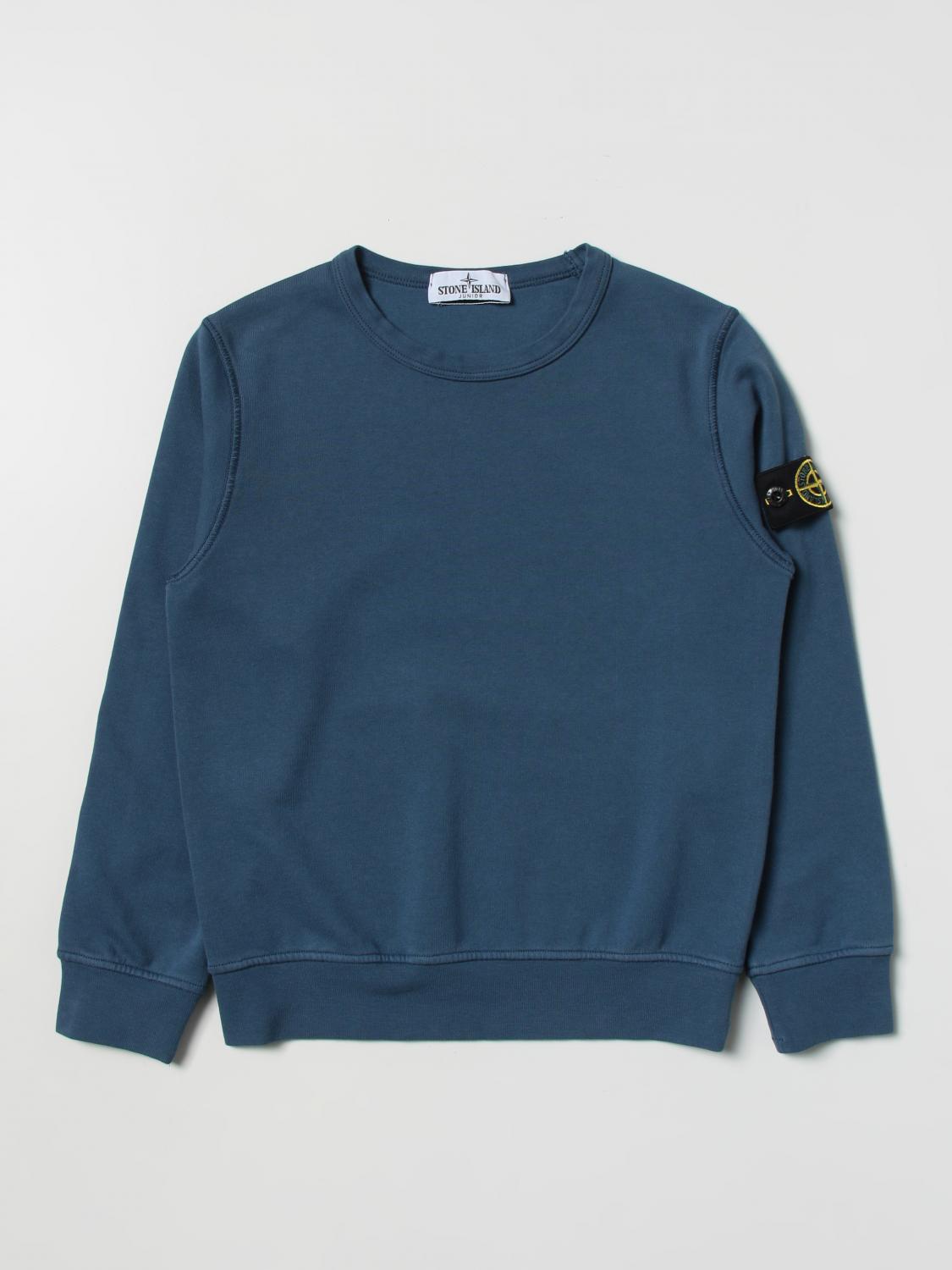 STONE ISLAND JUNIOR PULLOVER: Pullover kinder Stone Island, Royal Blue - Img 1