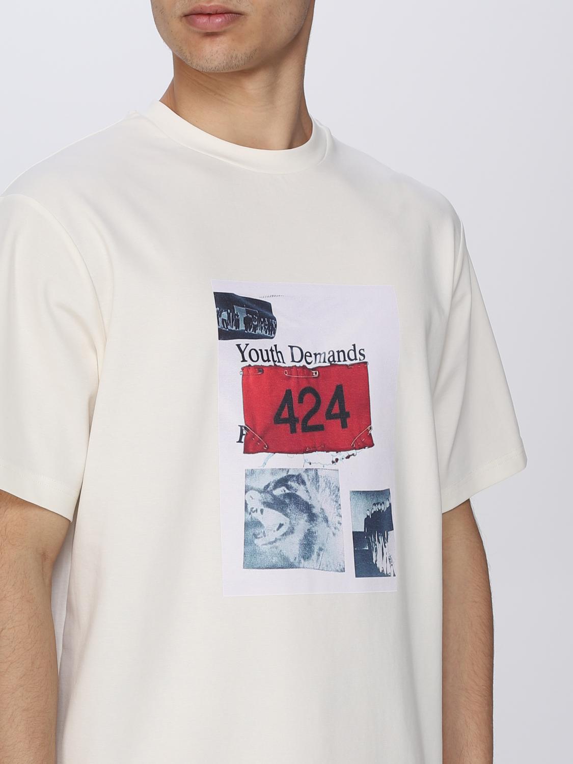 424 T-SHIRT: T-shirt men 424, White - Img 4