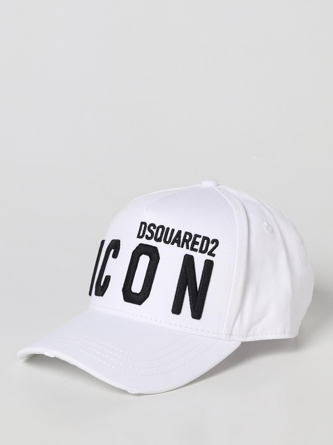 DSQUARED2 HAT: Dsquared2 hat in cotton, White - Img 1