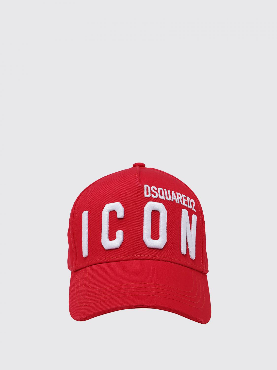 DSQUARED2 HAT: Dsquared2 hat in cotton, Red - Img 1