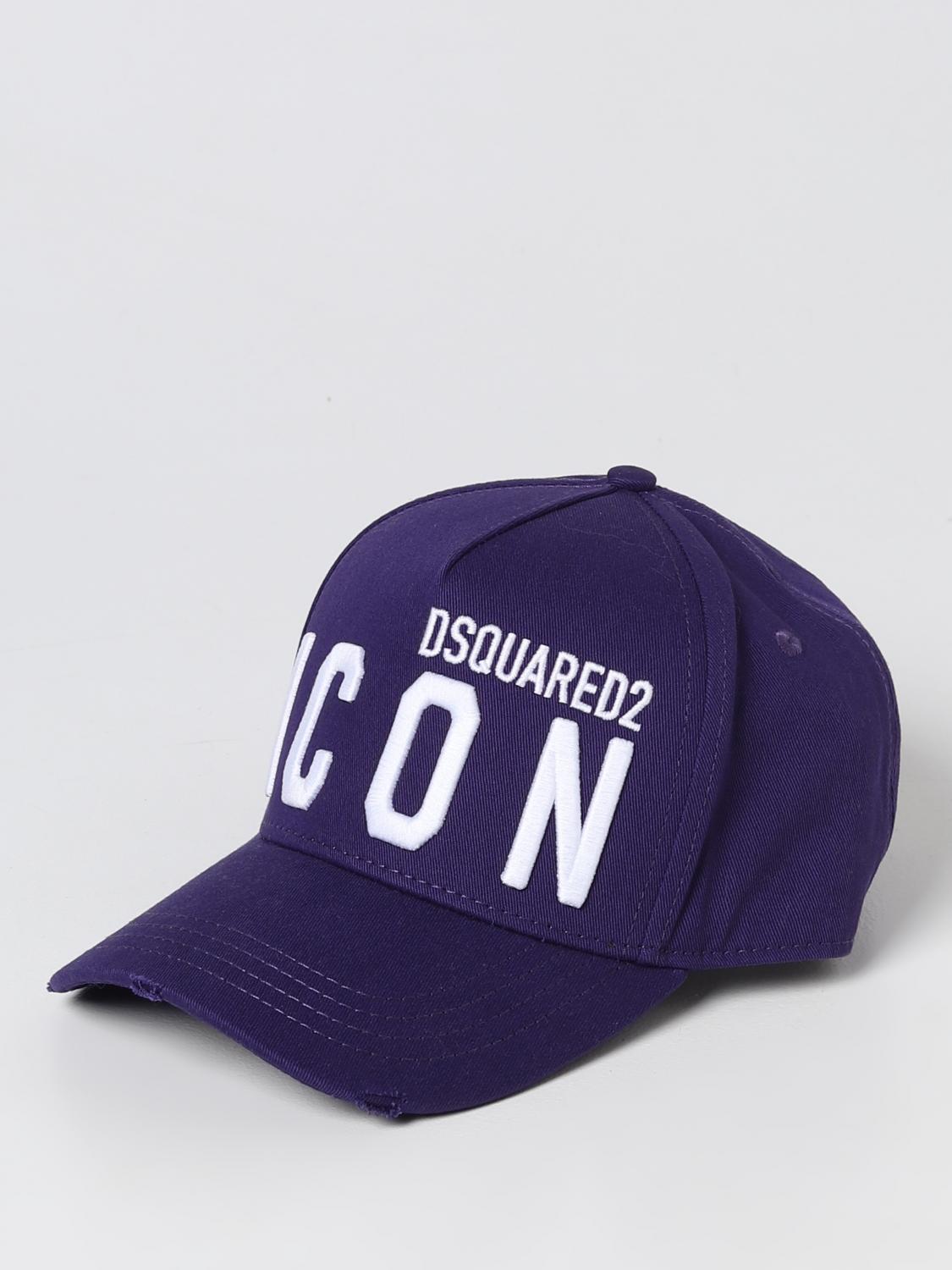 DSQUARED2 HAT: Dsquared2 hat in cotton, Violet - Img 1