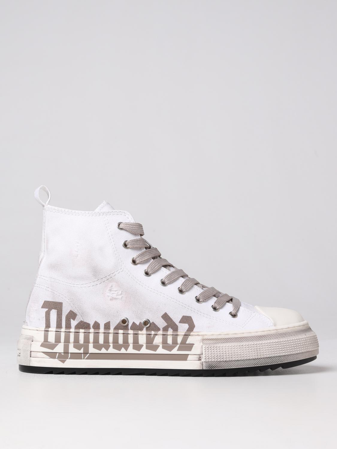 DSQUARED2 SNEAKERS: Sneakers Berlin Dsquared2 in tessuto, Panna - Img 1