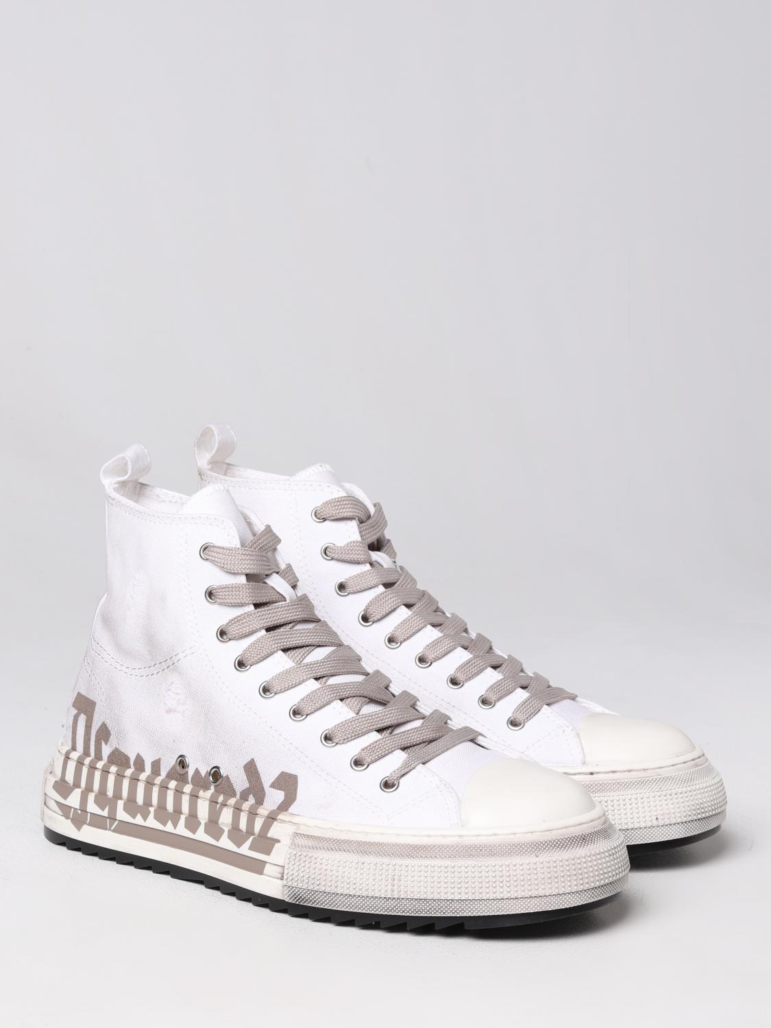 DSQUARED2 SNEAKERS: Sneakers Berlin Dsquared2 in tessuto, Panna - Img 2