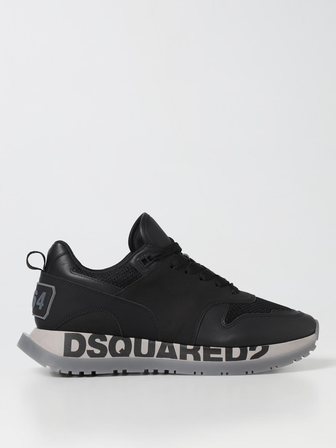 DSQUARED2 SNEAKERS: Dsquared2 Running sneakers in leather and mesh, Grey - Img 1
