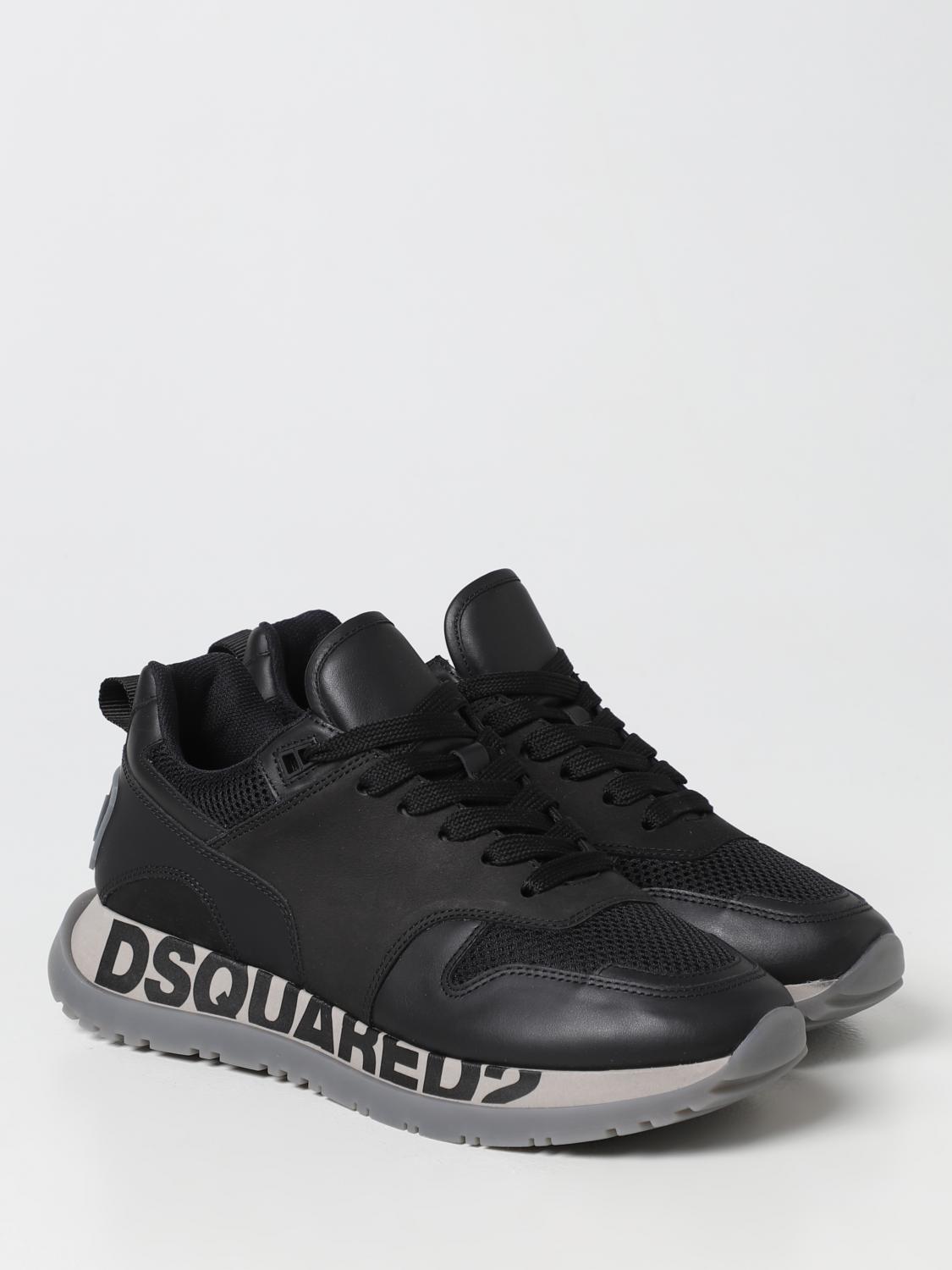 DSQUARED2 SNEAKERS: Dsquared2 Running sneakers in leather and mesh, Grey - Img 2