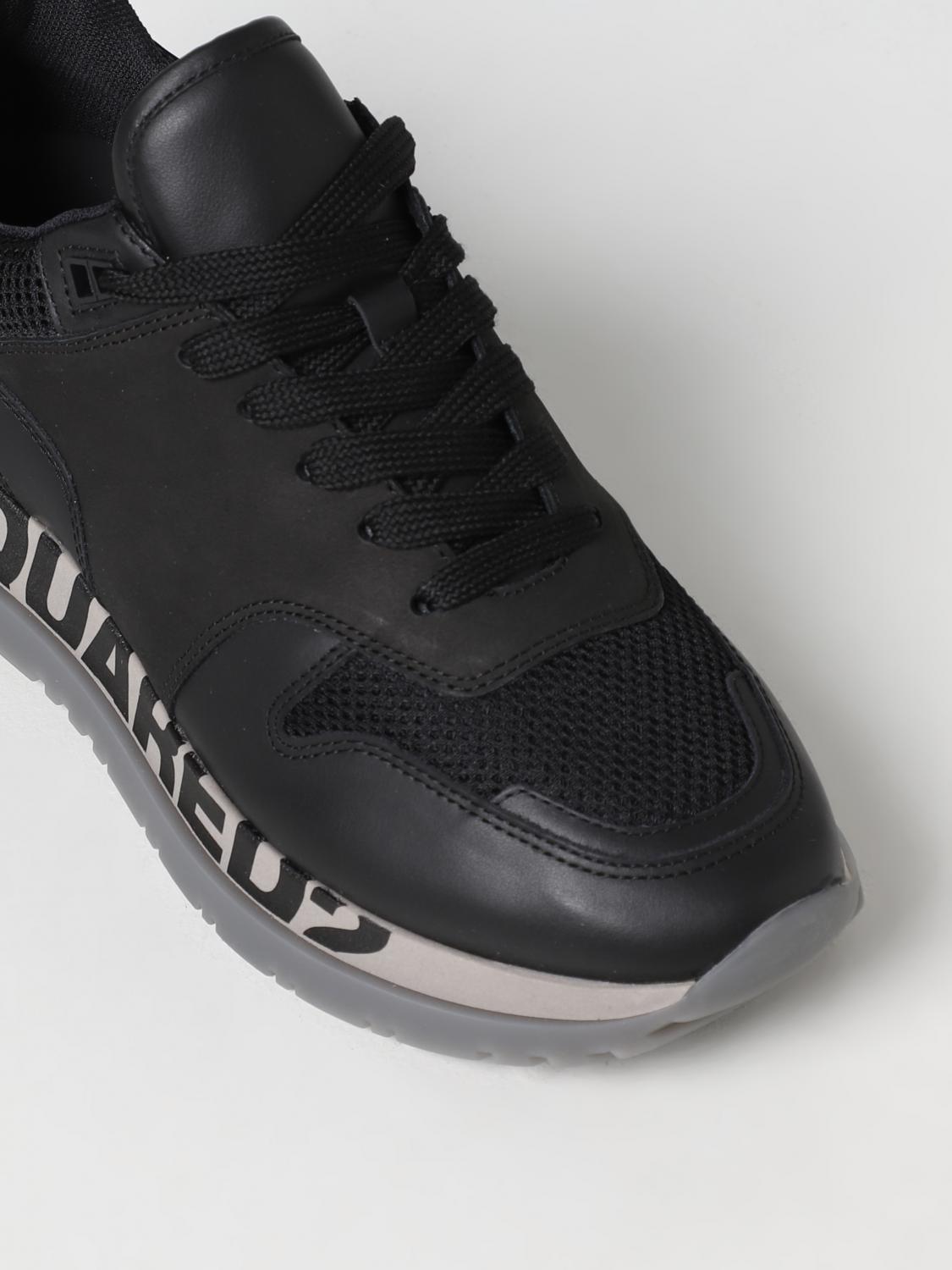 DSQUARED2 SNEAKERS: Dsquared2 Running sneakers in leather and mesh, Grey - Img 4
