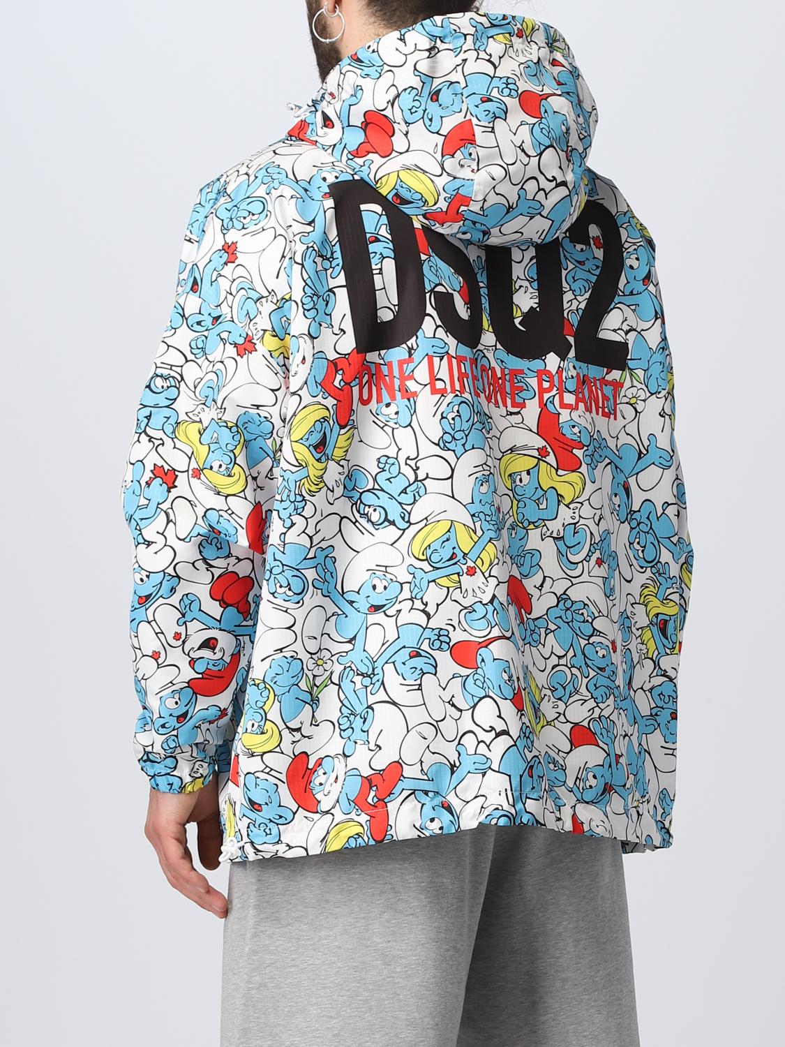 DSQUARED2 JACKET: Smurfs One Life One Planet X Dsquared2 nylon jacket, Gnawed Blue - Img 3
