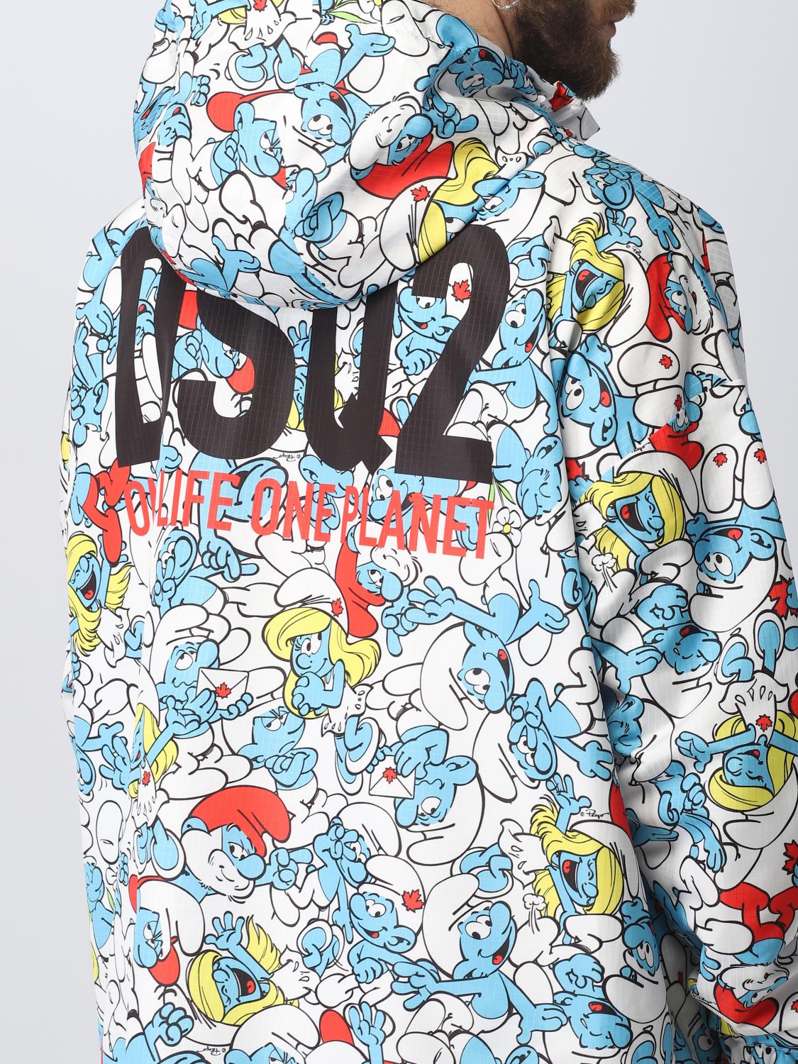 DSQUARED2 JACKET: Smurfs One Life One Planet X Dsquared2 nylon jacket, Gnawed Blue - Img 5