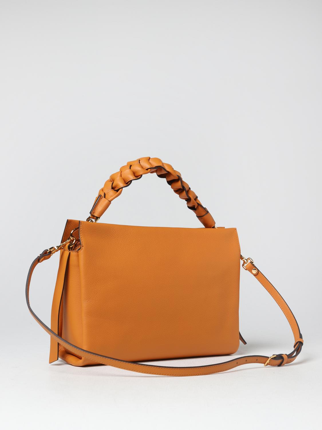 COCCINELLE BORSA A SPALLA: Borsa Bohème Coccinelle in pelle a grana, Arancione - Img 2