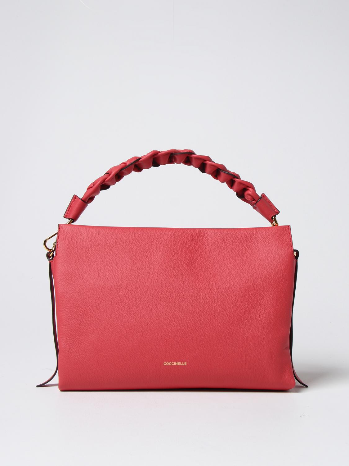 COCCINELLE BORSA A SPALLA: Borsa Bohème Coccinelle in pelle a grana, Rosso - Img 1