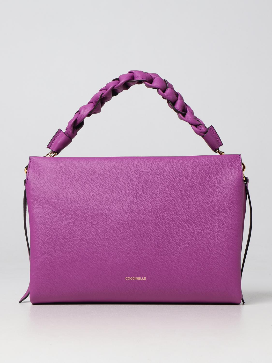 COCCINELLE BORSA A SPALLA: Borsa Bohème Coccinelle in pelle a grana, Viola - Img 1